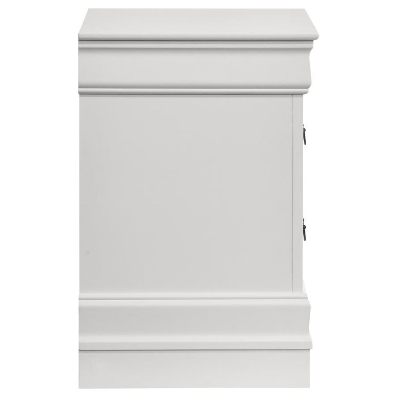 Louis Philippe - 2-Drawer Nightstand Bedside Table - White