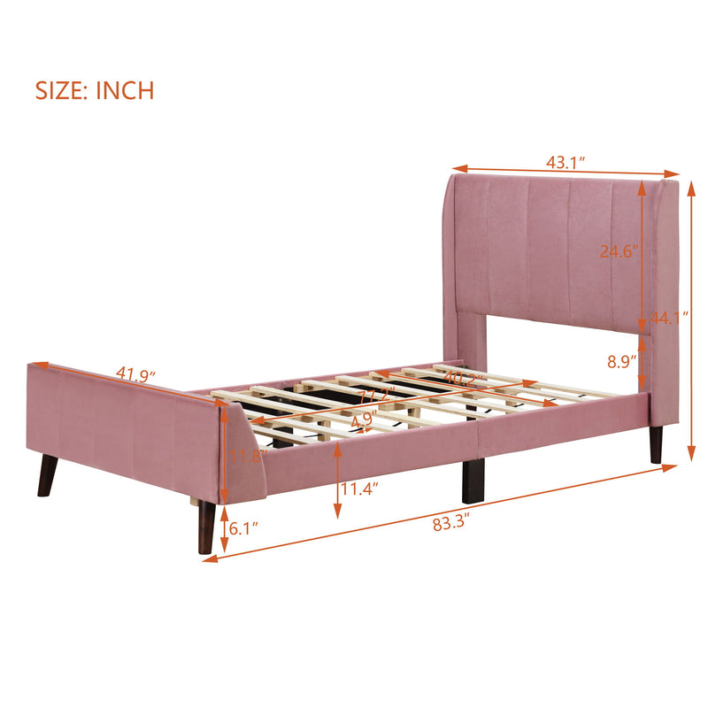 Upholstered Platform Bed Velvet