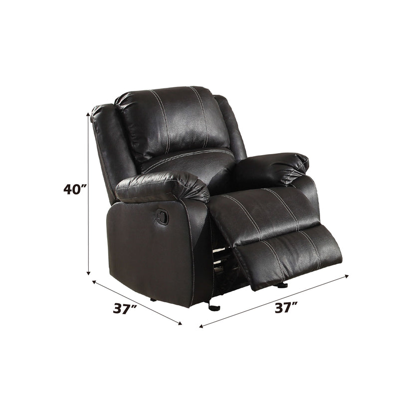 Zuriel - Synthetic Leather Recliner Chair - Black