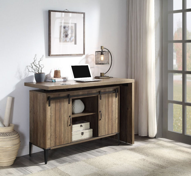 Zakwani - Writing Desk - Rustic Oak & Black Finish - 36"