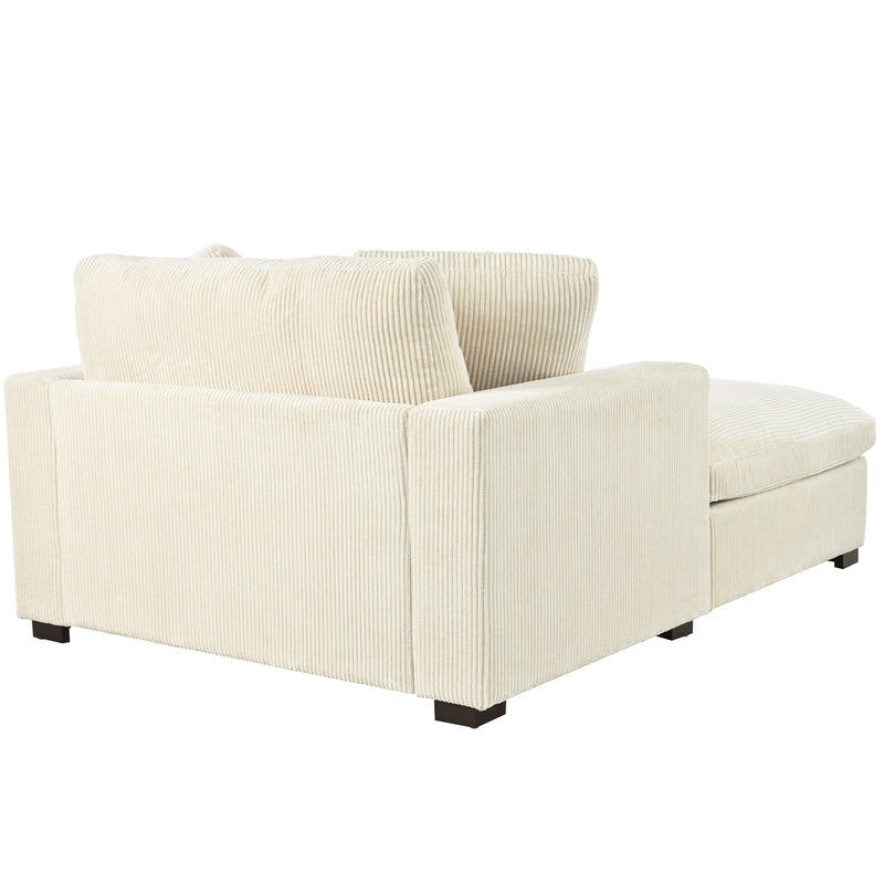 Oversized Chaise, Lounge Chair Classic Design, Soft Fabric, Durable Frame With Solid Wood Legs