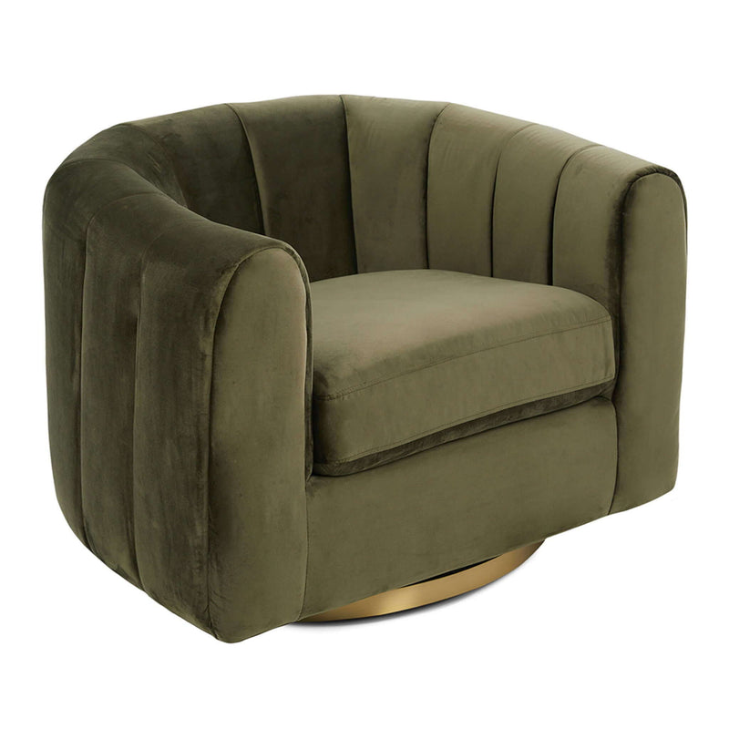 Cosey - Swivel Chair - Gold / Green / Olive Green