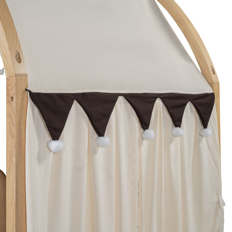 Extended Bed With Arched Roof And Trundle