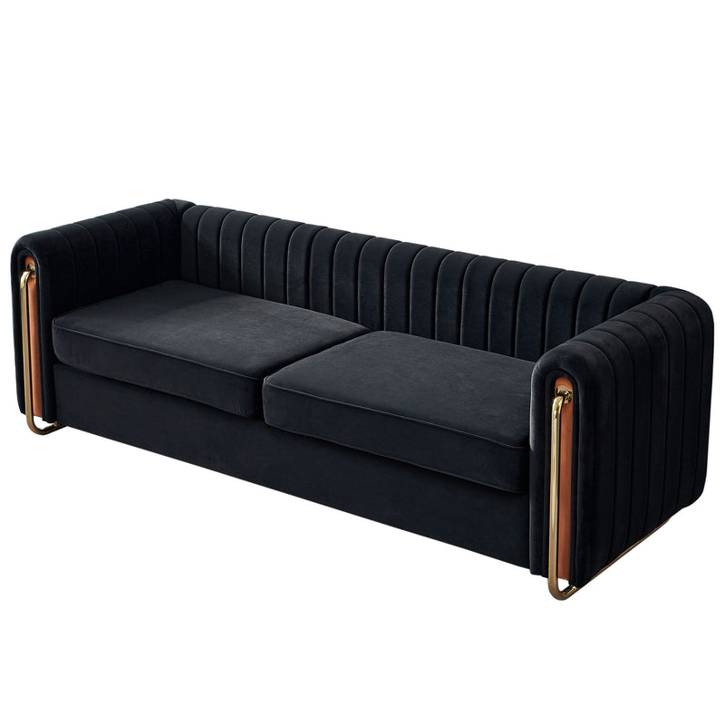 Contemporary Velvet Sofa Couch For Living Room