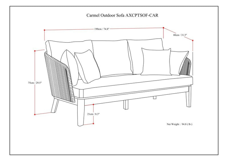 Carmel - Outdoor Sofa - Sand Drift