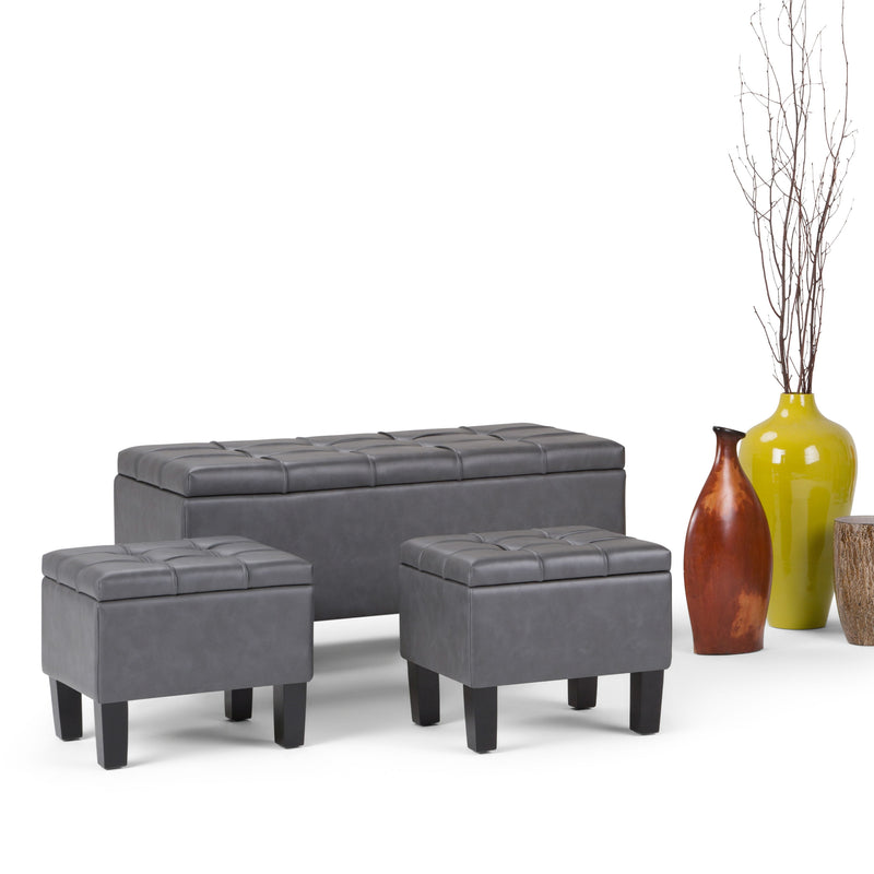 Dover - 3 Piece Storage Ottoman Contemporary Design