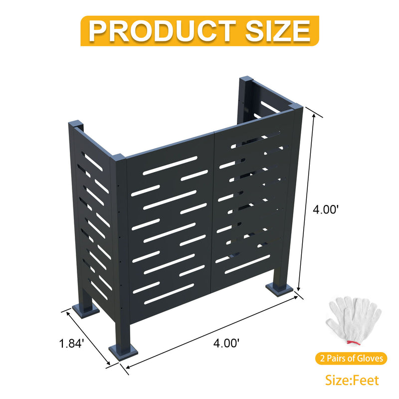 Air Conditioner Fence For Outdoor Units, Metal Privacy Fence Cover, Perfect To Conceal Air Conditioning Units, 3 Fence Panel