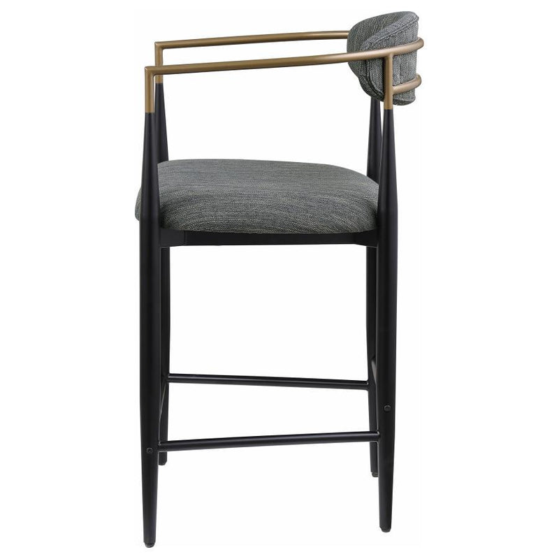 Tina - Metal Counter Height Bar Stool With Upholstered Back And Seat (Set of 2)