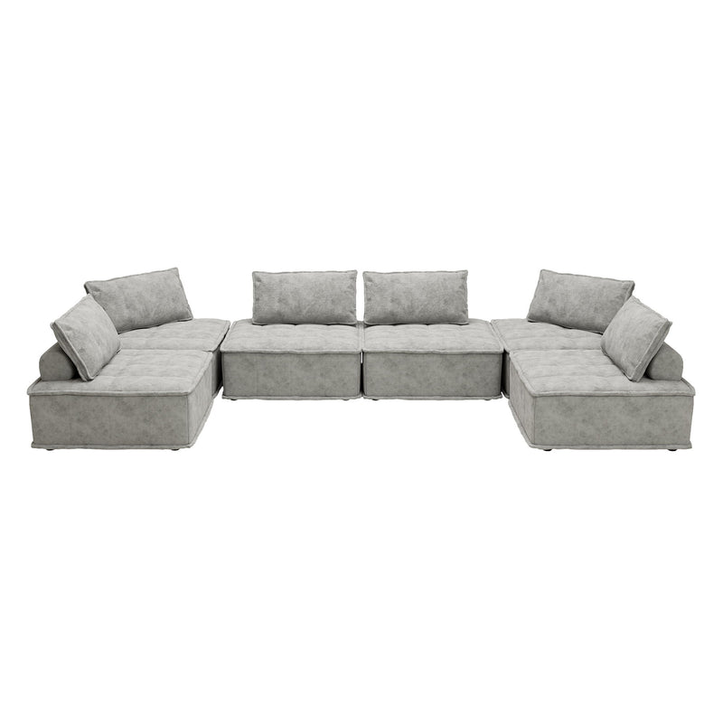 Luxury L-Shaped Modular Sofa With Hidden Legs, Adjustable Cushions, And Spring Seats - Perfect For Modern Living Room