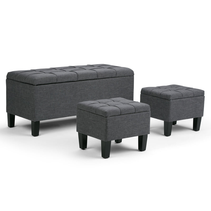 Dover - 3 Piece Storage Ottoman Contemporary Design