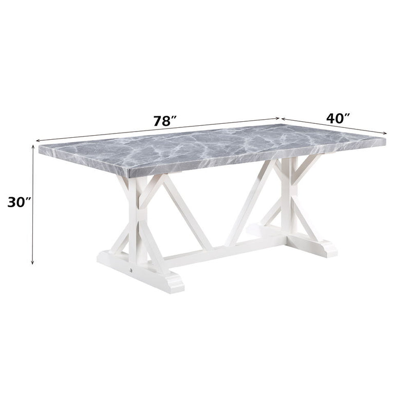 Hollyn - Dining Table With Engineering Stone Top - White