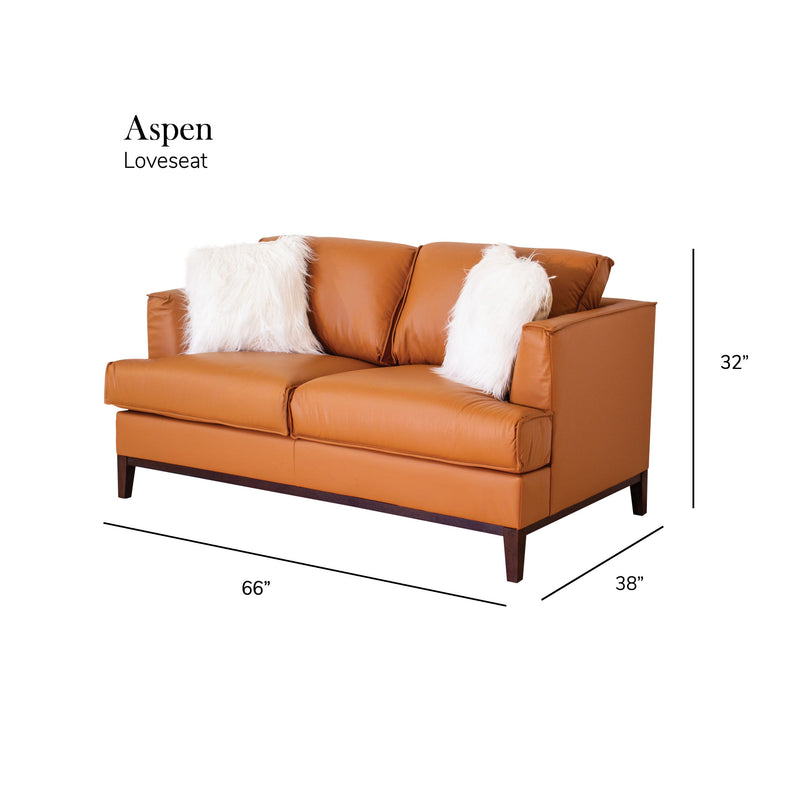 Aspen - Top Grain Leather Loveseat