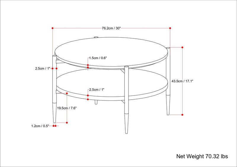 Wagner - Round Marble & Wood Table