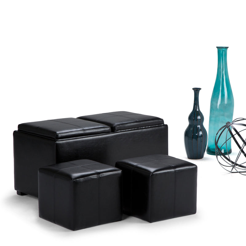 Avalon - 5 Piece Storage Ottoman, Contemporary