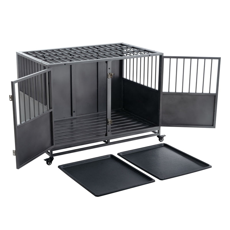 Heavy Duty Dog Crate - Silver Gray