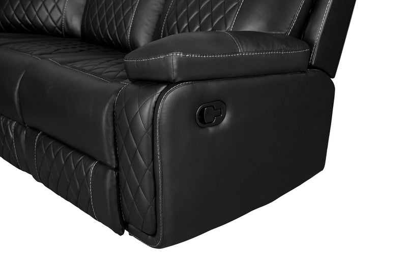 Home Theater Seating Manual Recliner With Cup Holder, Hide - Away Storage PU Reclining Sofa For Living Room, Home Theater