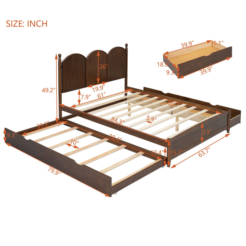 Platform Bed With With 2 Big Drawers And Trundle