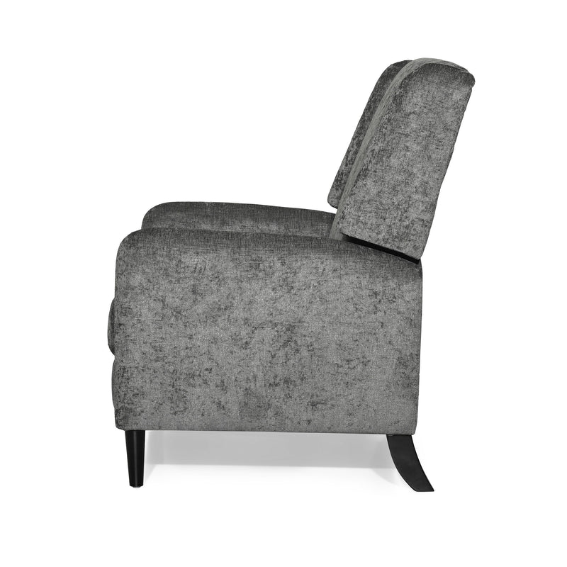 Oversized Textured Fabric Pushback Recliner