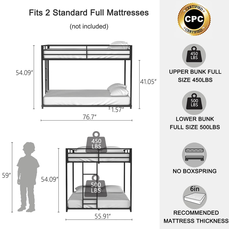 Adam - Full Over Full Bunk Bed - Black