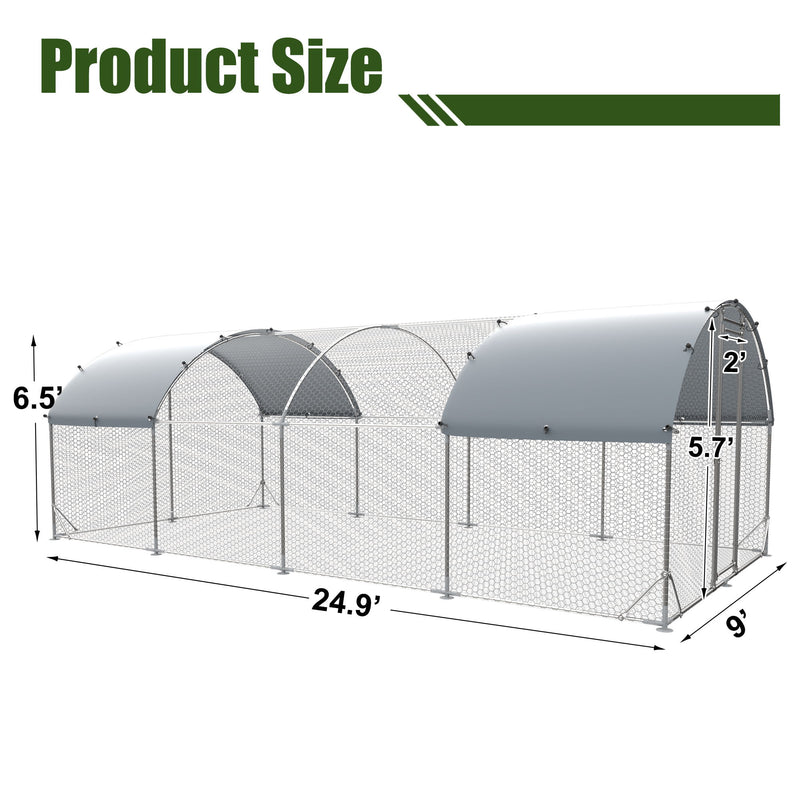 Large Chicken Coop Upgrade Three Support Steel Wire Impregnated Plastic Net Cage, Oxford Cloth Plated Waterproof UV Protection, Duck Rabbit Sheep Bird Outdoor House