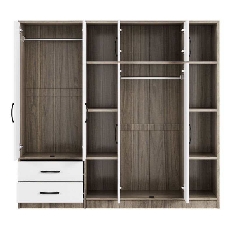 6 Door Wardrobe With Shelves And Drawers