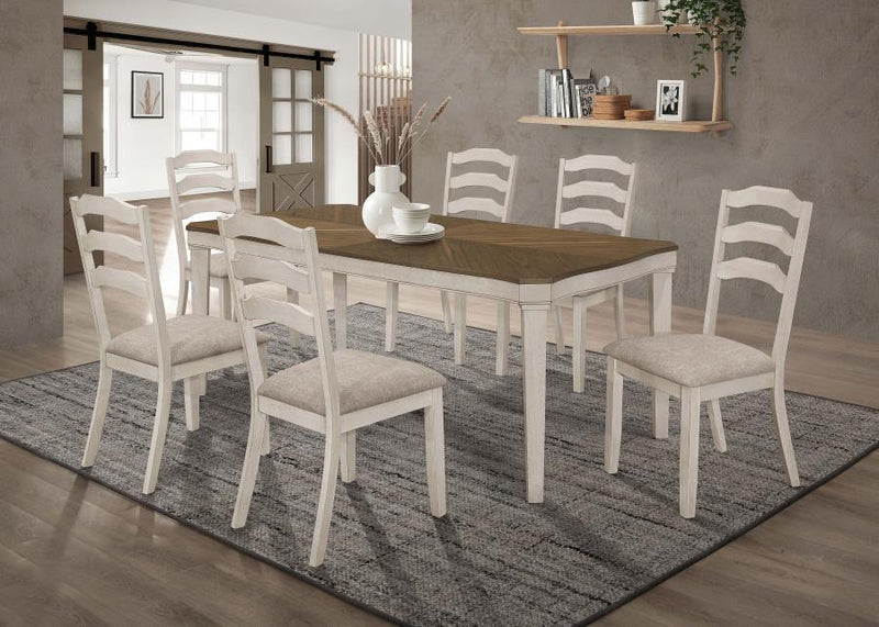 Ronnie - Rectangular Wood Dining Table - Rustic Cream