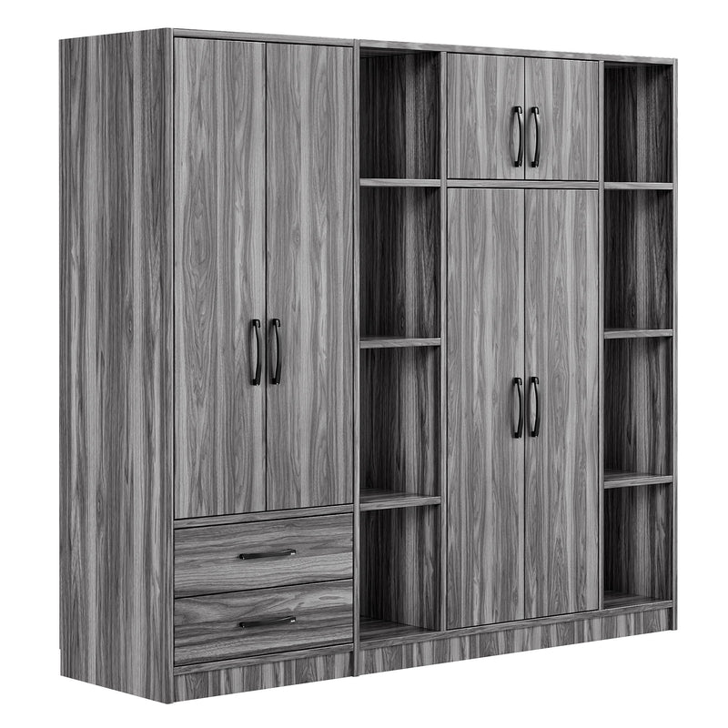 6 Door Wardrobe With Shelves And Drawers