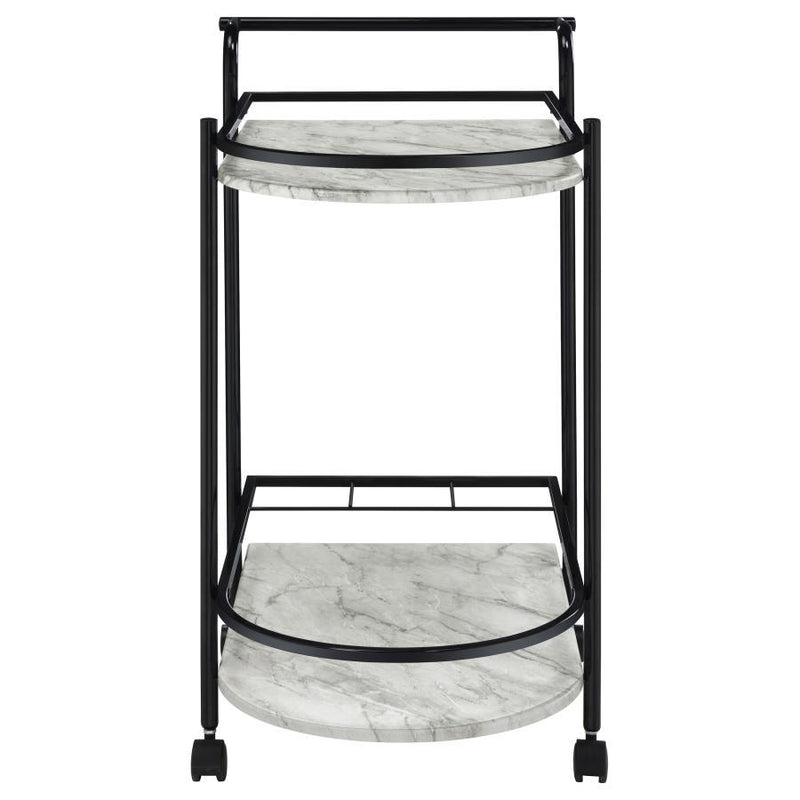 Desiree - 2-Tier Faux Marble Shelf Metal Bar Cart