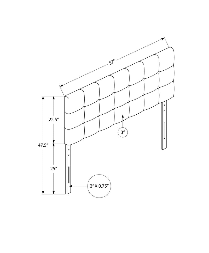 Full Size, Bed Headboard Only, Upholstered, Transitional - Brown