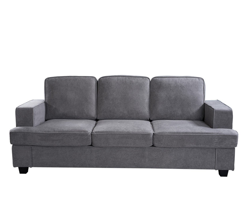 Modern Sofa, Comfortable 3 Seater Couch With Deep Seating, Loose Back Cushions, Wide Arms