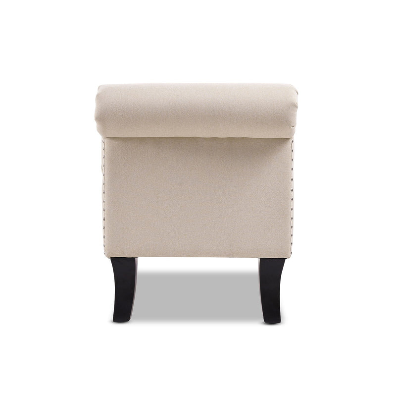 Kathy - Roll Arm Entryway Accent Bench - Sky Neutral Beige