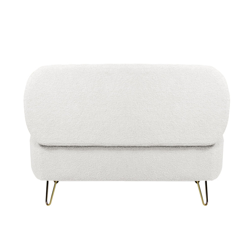 Storage Ottoman Bench For End Of Bed Gold Legs, Modern Camel Faux Fur Entryway Bench Upholstered Padded With Storage For Living Room Bedroom