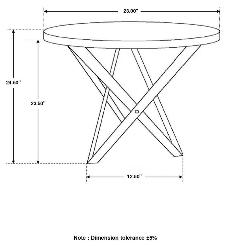 Zack - Round End Table - Smokey Gray And Black