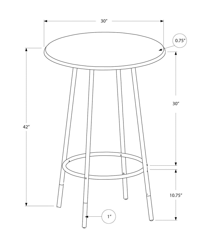 Home Bar Table With Bar Height, Small Round For Kitchen - Espresso