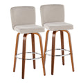 Henry - Contemporary Fixed Height Barstool With Swivel With Round Footrest (Set of 2)