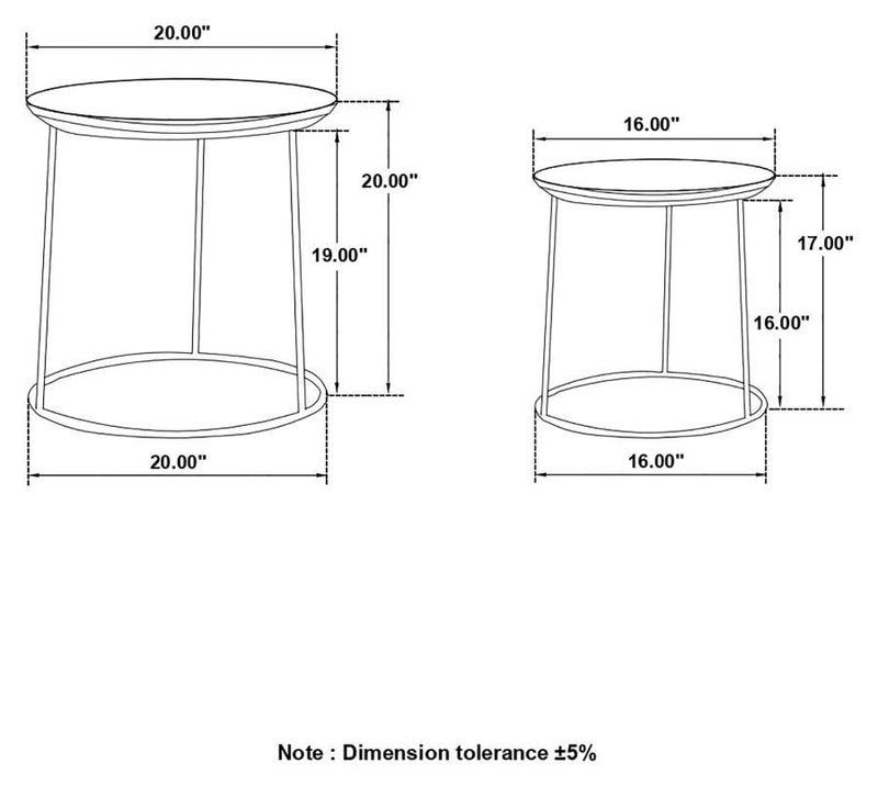 Loannis - 2 Piece Round Mango Wood Nesting Table - Matte Black