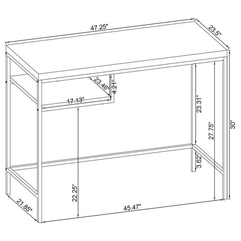 Kravitz - 1-Shelf Writing Desk - Weathered Gray