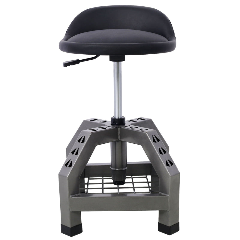 Pneumatic 360 Degree Swivel Stool, Mechanics Rolling Creeper Seat, Heavy Duty Rolling Mechanics Stool, Shop Stool With Casters