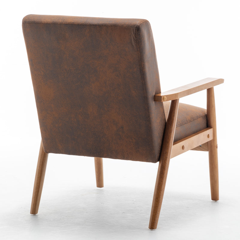 Wide Classic Mid-Century Modern Arm Chair - Light Brown