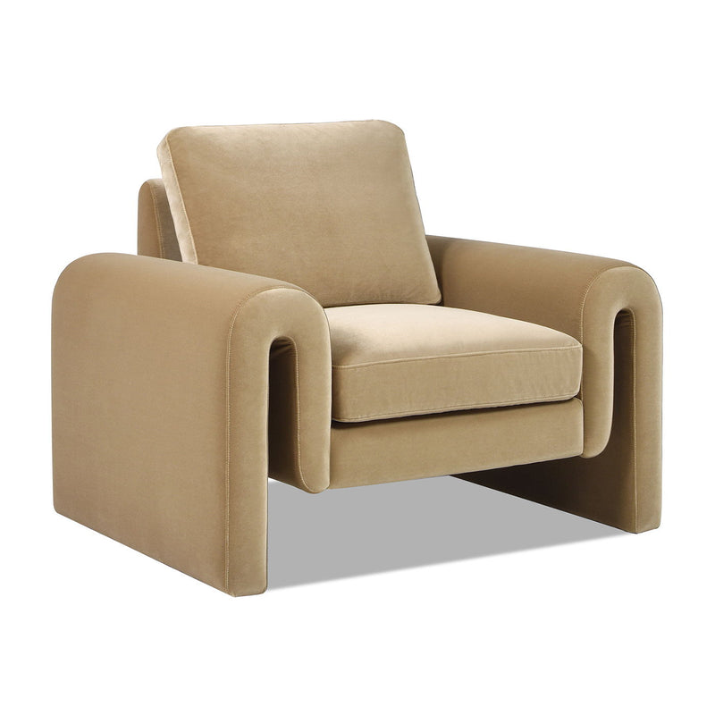 Mason - Arched Arm Chair - Camel Brown Beige