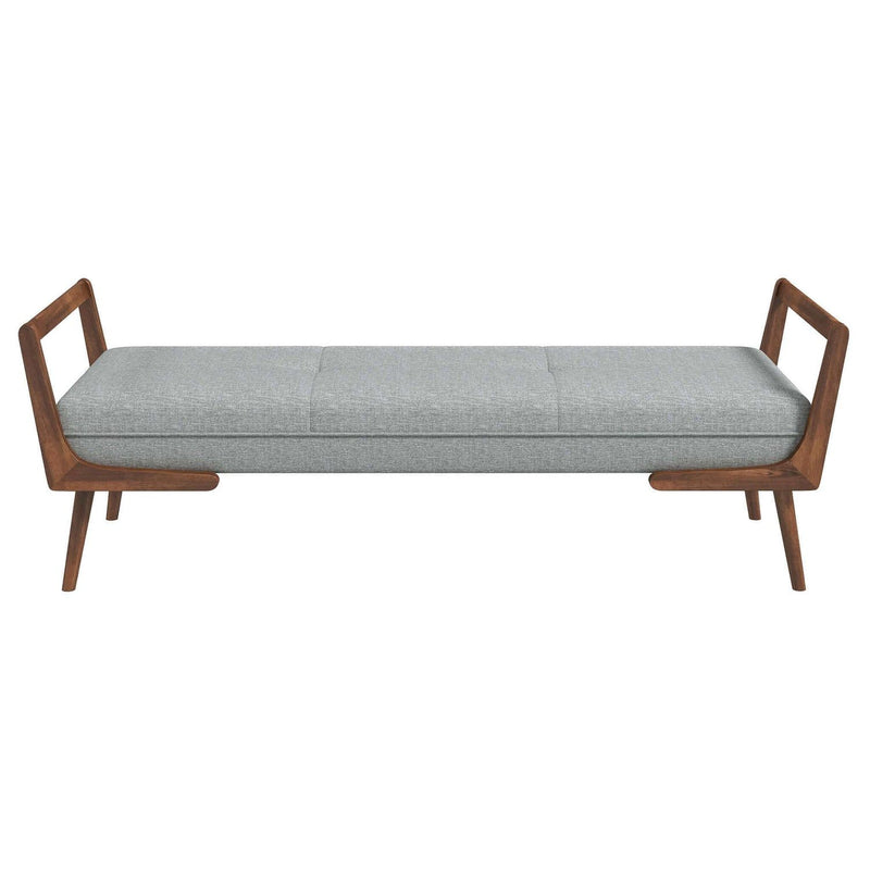 Cora - Mid-Century Modern Gray Bench - Gray