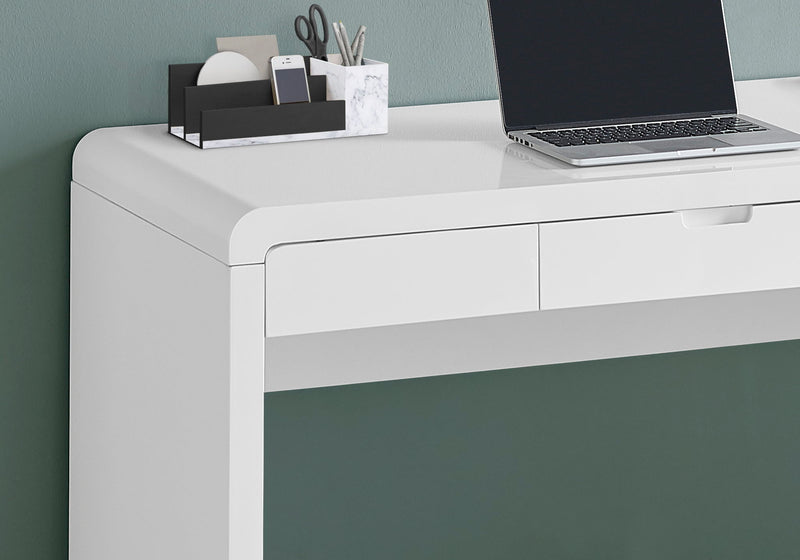 Computer Desk For Home Office, Storage Drawers, Contemporary & Modern - White