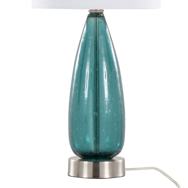 Bottega - Contemporary Table Lamp (Set of 2) - Sapphire Blue / Nickel / White