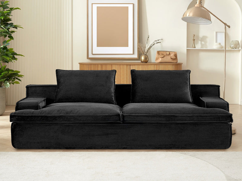 Nimbus - Oversized Full Foam 4 Seater Couch For Living Room Upholstered In Soft Corduroy, Wide Armrests