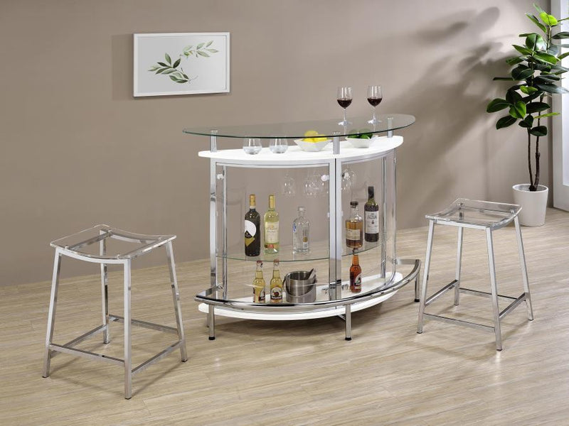 Amarillo - Freestanding Glass Top Home Bar Wine Cabinet