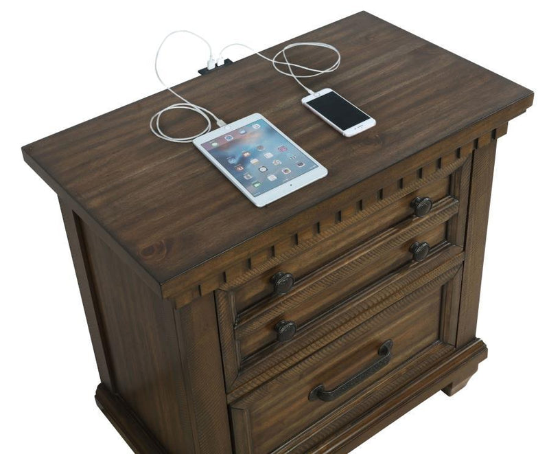 Bennington - 2-Drawer Nightstand - Acacia Brown