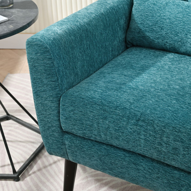 Modern Accent Chair Upholstered Foam Filled Living Room Chairs Comfy Reading Chair Mid-Century Modern Chair With Chenille Fabric Lounge Arm Chairs Armchair For Living Room Bedroom