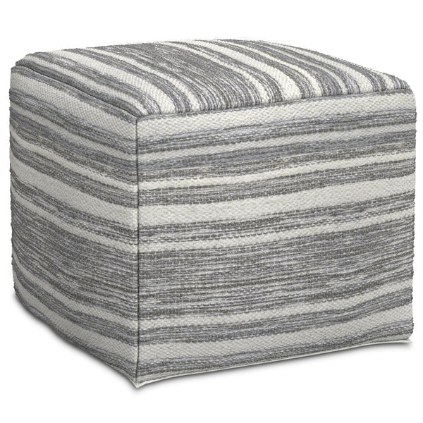 Carina - Square Woven Pouf - Black White