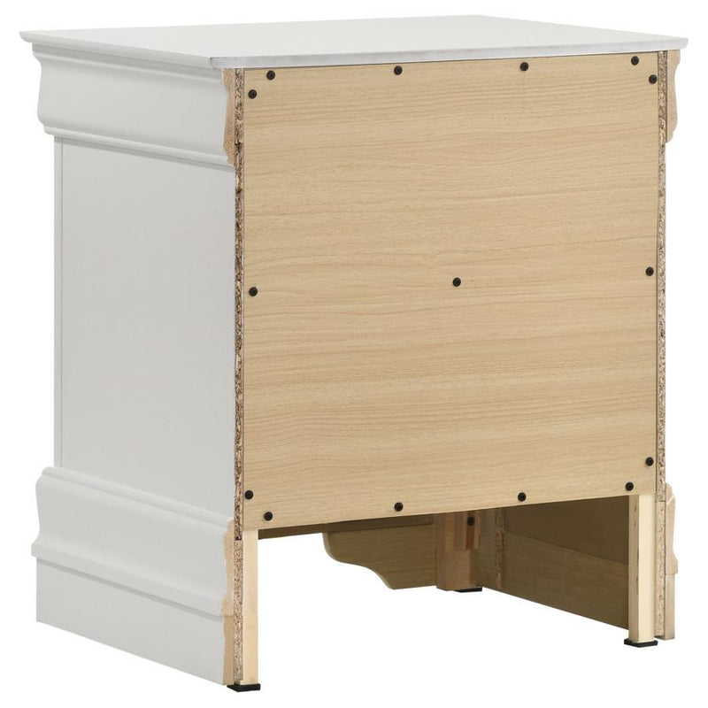 Louis Philippe - 2-Drawer Nightstand Bedside Table - White