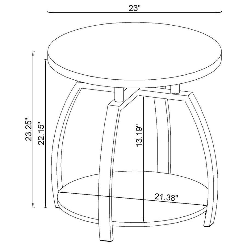 Dacre - Round Engineered Wood Top Side End Table - Dark Gray